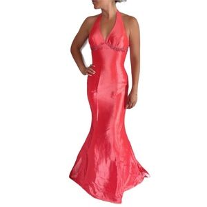 Jovani Halter Gown Coral